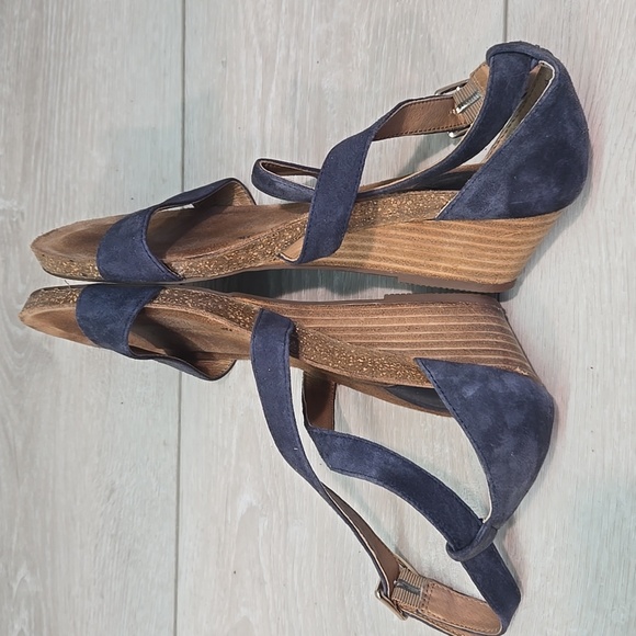 Sofft Women Suede Open Toe Wedge Sandals Shoes Sz 8.5M - Picture 7 of 11